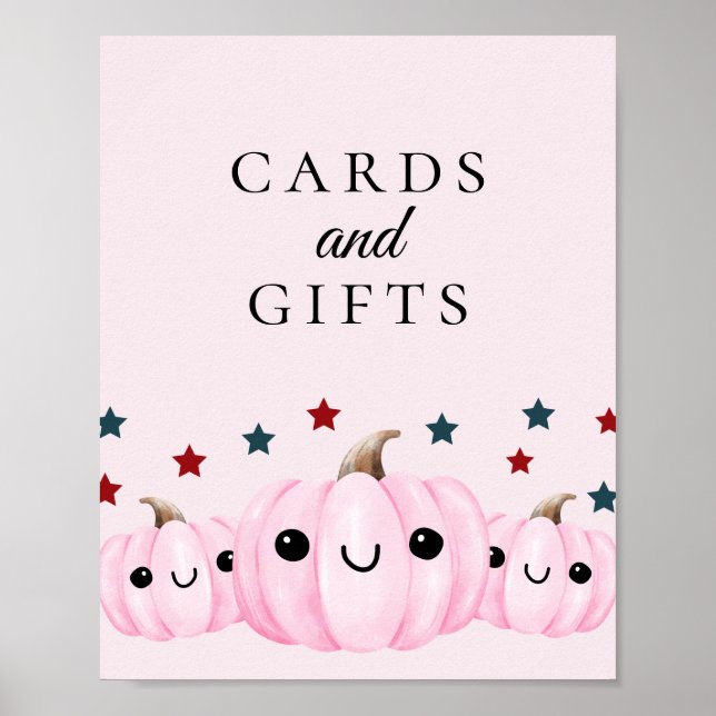 Cute Halloween Baby Shower Cards & Gift Sign Poster (Vorne)
