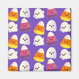 Cute Halloween Candy And Ghost Pattern Magnet