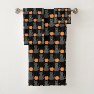 Cute Halloween Chat et Citrouille Motif