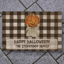Cute Halloween Citrouille Ghost Nom de famille per