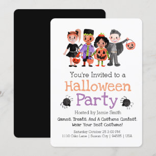 Cute Halloween Costume Kid Party Invitation