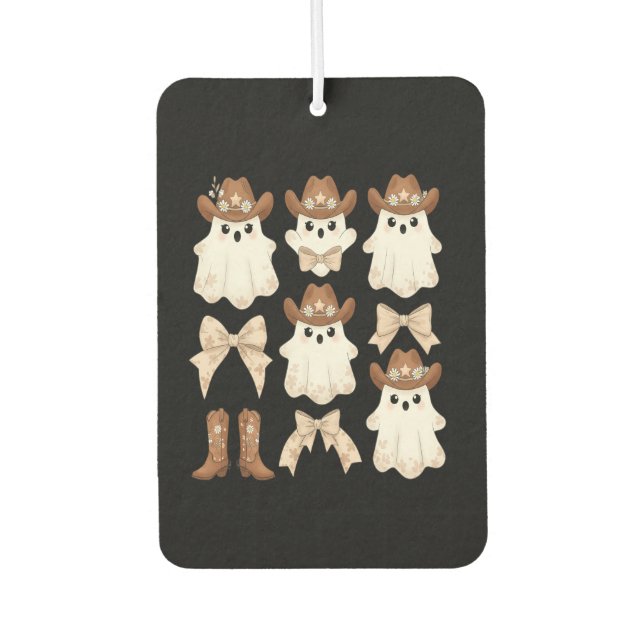 Cute Halloween Cowboy Ghost Autolufterfrischer (Vorderseite)