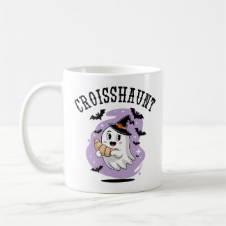 Cute Halloween Ghost Croissant Haunting Kaffeetasse