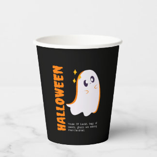Cute Halloween Ghost Paper Cup - Black Spooky Pappbecher