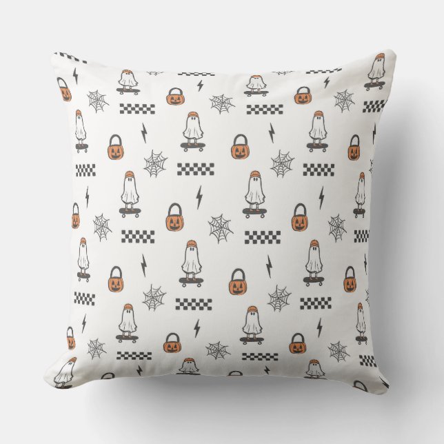 Cute Halloween Ghost Pattern Throw Pillow Kissen (Vorderseite)