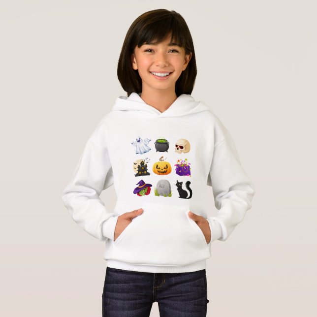 Cute Halloween Hoodie for Kids – Spooky Fun Ghost, (Vorne ganz)