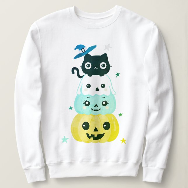 Cute Halloween Kawaii Sweatshirt de caractères (Design devant)