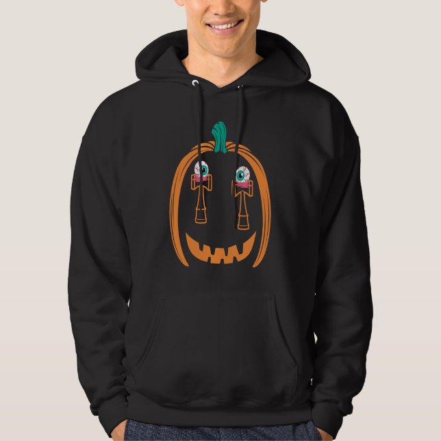 Cute Halloween Kendama Costume with Spiked Eyes Hoodie (Vorderseite)