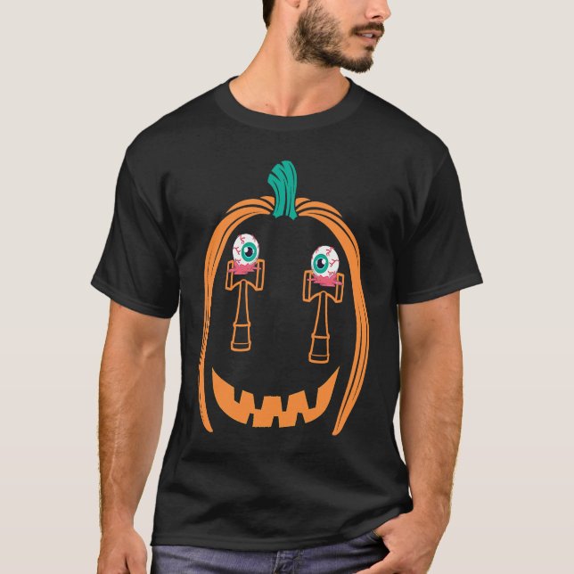 Cute Halloween Kendama Costume with Spiked Eyes T-Shirt (Vorderseite)