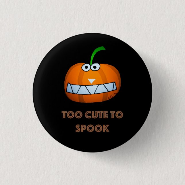 cute Halloween pumpkin with funny face Button (Vorderseite)