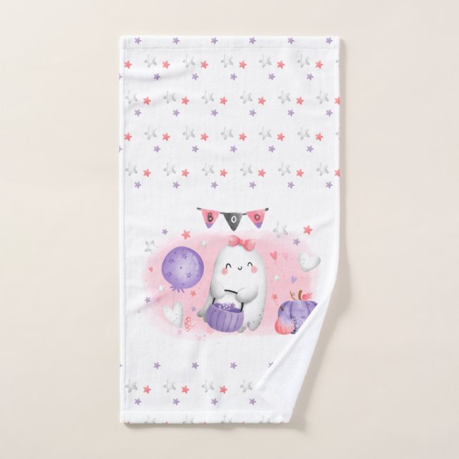 Cute Halloween serviette main Petit Boo Girl (Serviette à main)