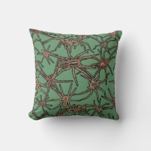 Cute Halloween Spiders on Mint Green