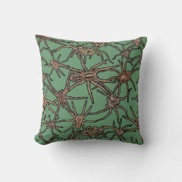 Cute Halloween Spiders on Mint Green Kissen