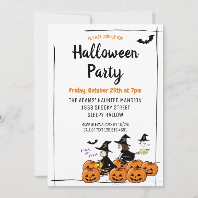 Cute Halloween Spooktacular Party Invitation (Devant)
