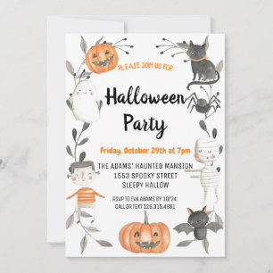Cute Halloween Spooktacular Party Invitation