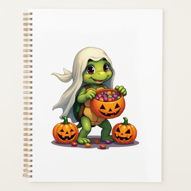 Cute Halloween Turtle Ghost with Candy (8) Planer (Vorderseite)