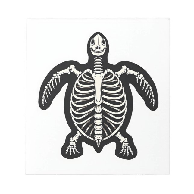 Cute Halloween Turtle Skeleton Tortoise Fossils Ar Notizblock (Vorderseite)