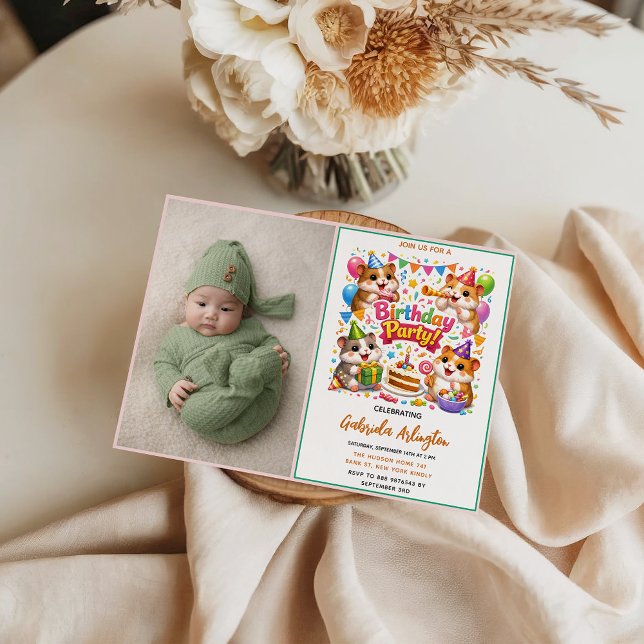 Cute Hamster Birthday Party | Kids Hamster Einladung (Cute Hamster Birthday Party | Kids Hamster Invitation
)