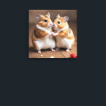 Cute Hamster Couple Canvas Print Leinwanddruck<br><div class="desc">Nuts about you! A cute pair of hamsters just for you on this wrapped canvas print.</div>