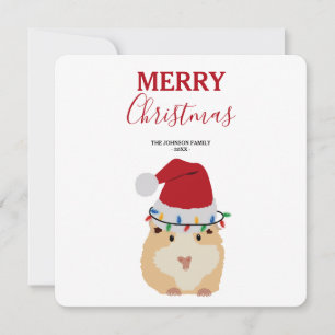 Cute Hamster Funny Animal Santa Chapeau Carte de N