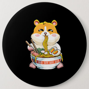 Cute Hamster Kawaii Ramen Button