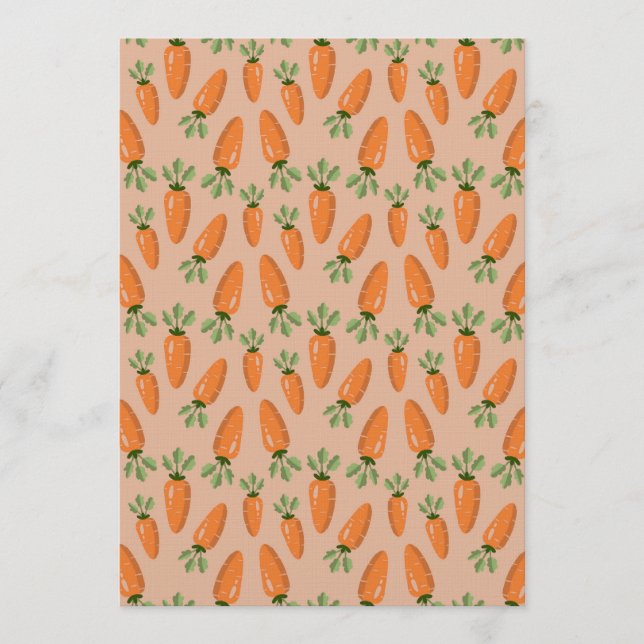 Cute Hand-drawn Carrots Seamless Pattern Einladung (Vorderseite)