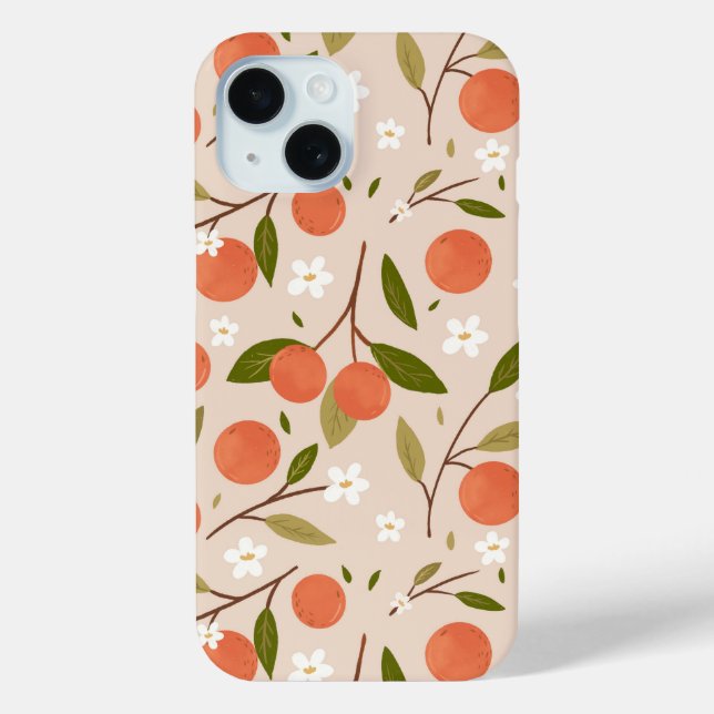 Cute Hand-drawn Orange Blossom Seamless Pattern Case-Mate iPhone Hülle (Rückseite)
