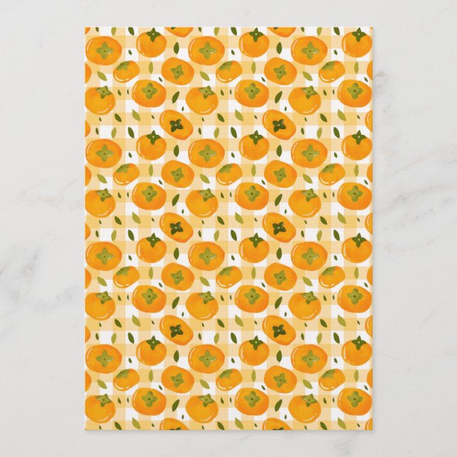 Cute Hand-Drawn Persimmons Seamless Pattern Einladung (Vorderseite)