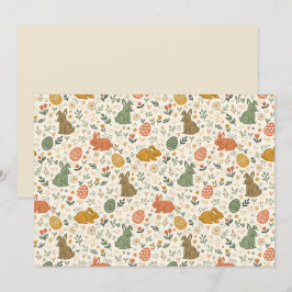 Cute Hand Drawn Spring Bunnies Invitation Einladung