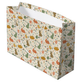 Cute Hand Drawn Spring Bunnies Large Gift Bag Große Geschenktüte