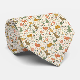 Cute Hand Drawn Spring Bunnies Neck Tie Krawatte