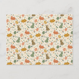 Cute Hand Drawn Spring Bunnies Postcard Feiertagspostkarte
