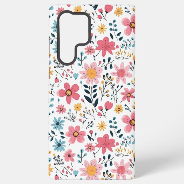 Cute Hand Drawn Spring Florals Samsung Galaxy Hülle (Rückseite)