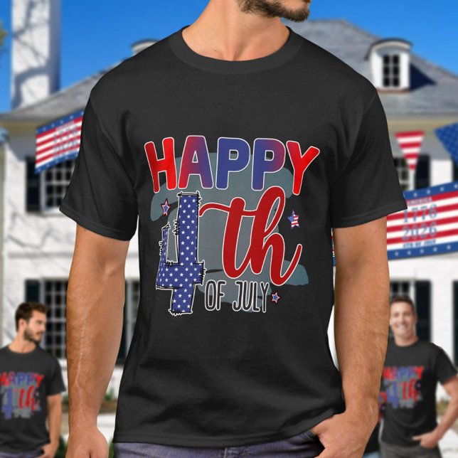 Cute Happy 4th Of July T-Shirt (Von Creator hochgeladen)
