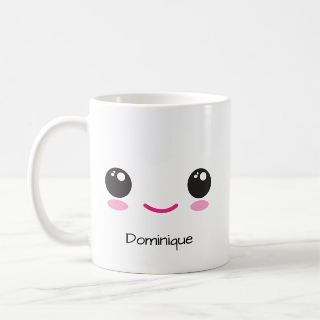 Cute Happy and Sassy Kawaii Face  Customizable Mug Kaffeetasse (Links)