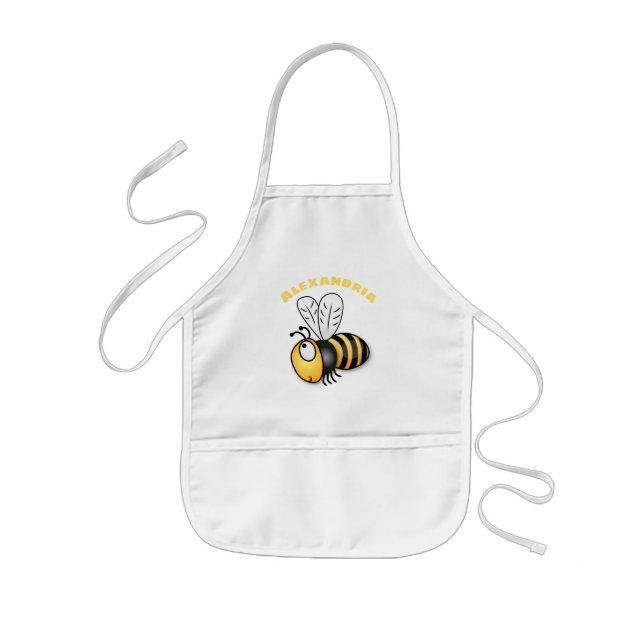 Cute happy bee cartoon illustration kinderschürze (Vorne)