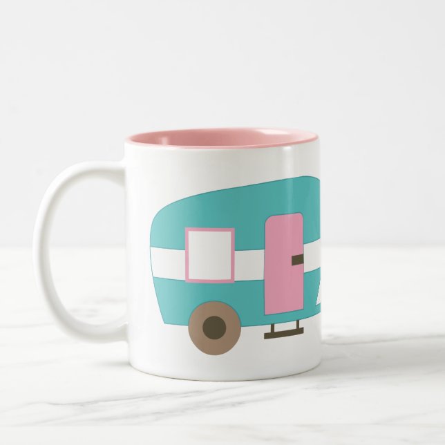 Cute Happy Camper Mug personnalisé (Gauche)