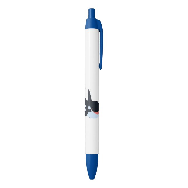 Cute Happy Cartoon Killer Whale Black Enk Stylo (Bas (Vertical))