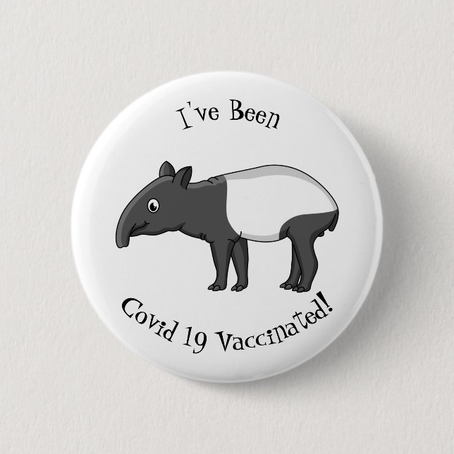 Cute happy cartoon tapir illustration button (Vorderseite)
