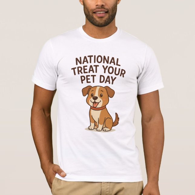 Cute Happy Dog Tee | National Treat Your Pet Day  (Vorderseite)