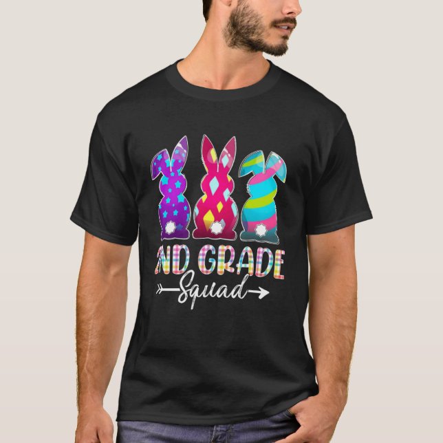 Cute Happy Easter 2nd Grade Squad Three Bunny East T-Shirt (Vorderseite)