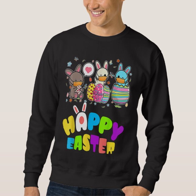 Cute   Happy Easter Eggs Quarantine Bunnies Sweatshirt (Vorderseite)