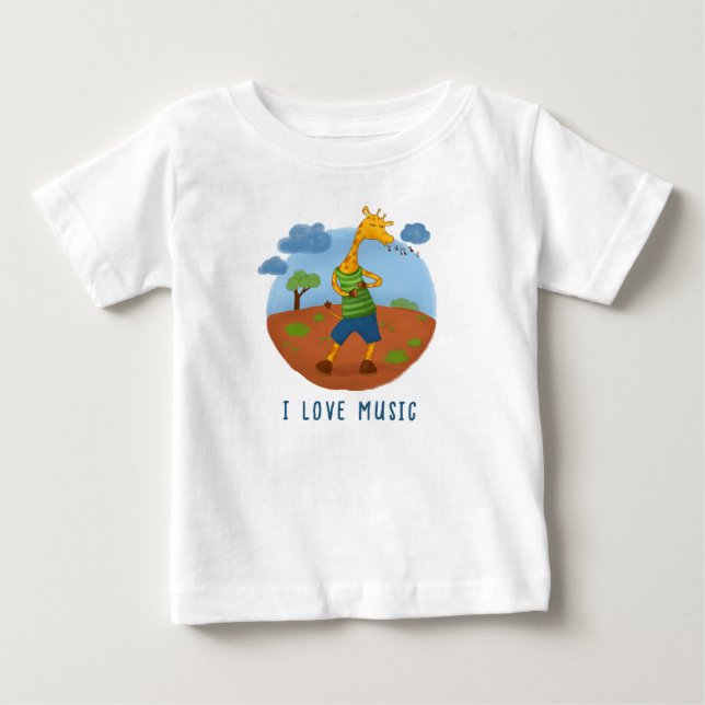 Cute Happy Giraffe Cartoon Personalized T-Shirt (Vorderseite)