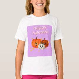 Cute Happy Halloween Pumpkin Faces T-Shirt