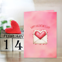 Cute Happy Heart Day Valentine's Day Card Karte