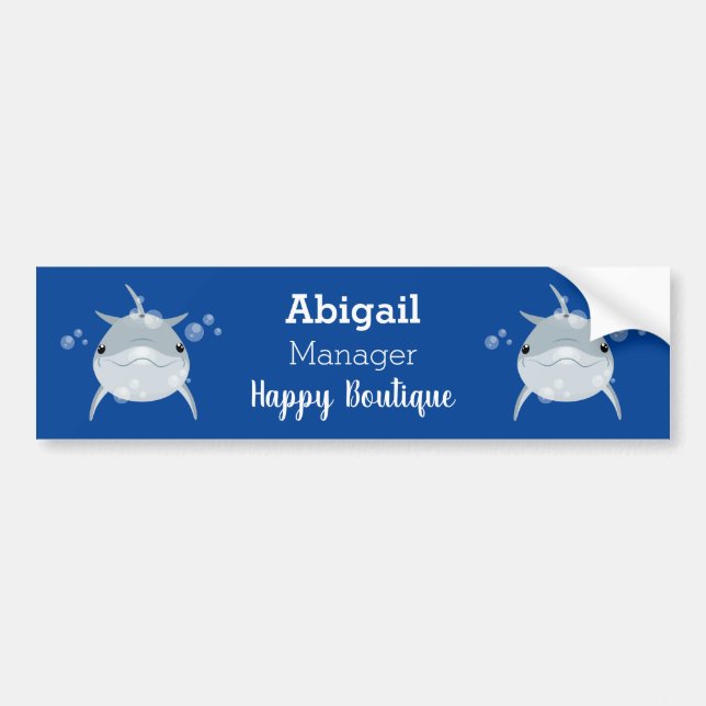Cute happy kawaii dolphin cartoon autoaufkleber (Vorne)
