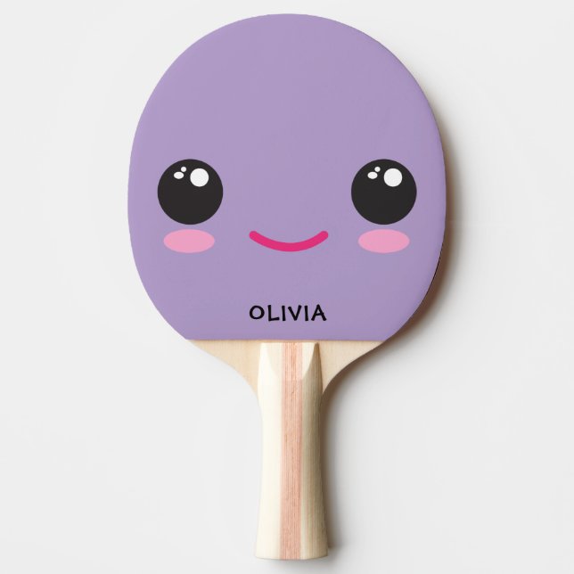 Cute Happy Kawaii Face - Custom Ping Pong Paddle Tischtennis Schläger (Vorderseite)