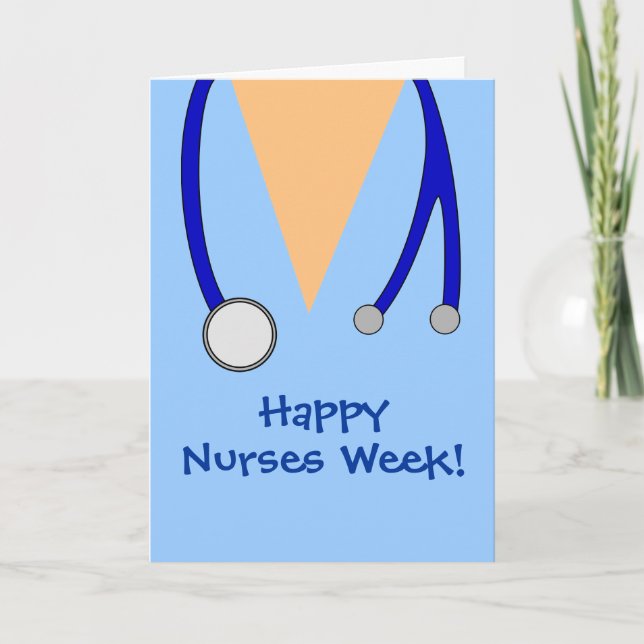 Cute Happy Nurs Week Scrubs et carte Stethoscope (Devant)