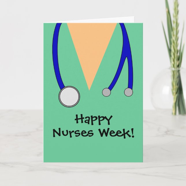 Cute Happy Nurses Week Scrubs Thank You Card Karte (Vorderseite)