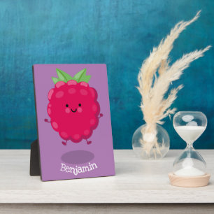 Cute happy raspberry cartoon illustration fotoplatte